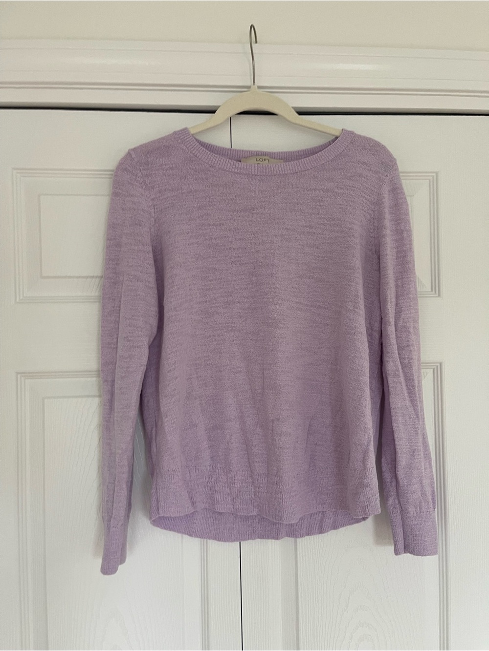 Light Purple Cotton Sweater - LOFT